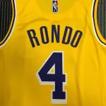 Los Angeles Lakers 75th Anniversary Rajon Rondo #4 Yellow Men’s Jersey