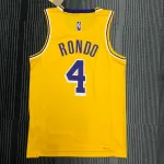 Los Angeles Lakers 75th Anniversary Rajon Rondo #4 Yellow Men’s Jersey