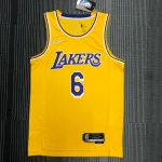 Los Angeles Lakers 75e verjaardag LeBron James #6 geel herenshirt Los Angeles Lakers 75th Anniversary LeBron James #6 Yellow Men’s Jersey