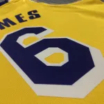 Los Angeles Lakers 75th Anniversary LeBron James #6 Yellow Men’s Jersey