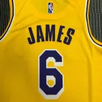 Los Angeles Lakers 75th Anniversary LeBron James #6 Yellow Men’s Jersey