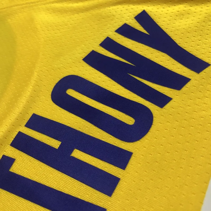 Los Angeles Lakers 75th Anniversary Carmelo Anthony #7 Yellow Men’s Jersey