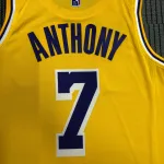 Los Angeles Lakers 75th Anniversary Carmelo Anthony #7 Yellow Men’s Jersey