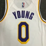 Maglia da uomo bianca dei Los Angeles Lakers 75° Anniversario Nick Young #0
