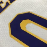 Maglia da uomo bianca dei Los Angeles Lakers 75° Anniversario Nick Young #0