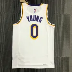 Maglia da uomo bianca dei Los Angeles Lakers 75° Anniversario Nick Young #0