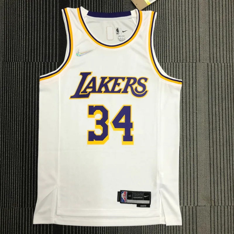 Los Angeles Lakers 75th Anniversary Shaquille O’Neal #34 White Men’s Jersey