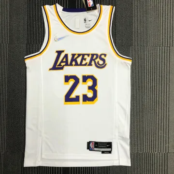 Maglia Los Angeles Lakers 75° Anniversario LeBron James #23 Bianco Uomo