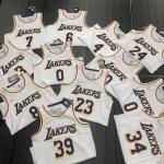 Los Angeles Lakers 75th Anniversary LeBron James #23 White Men’s Jersey