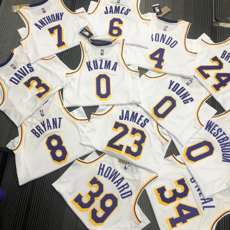Maillot homme blanc Kobe Bryant #24 des Los Angeles Lakers pour le 75e anniversaire
