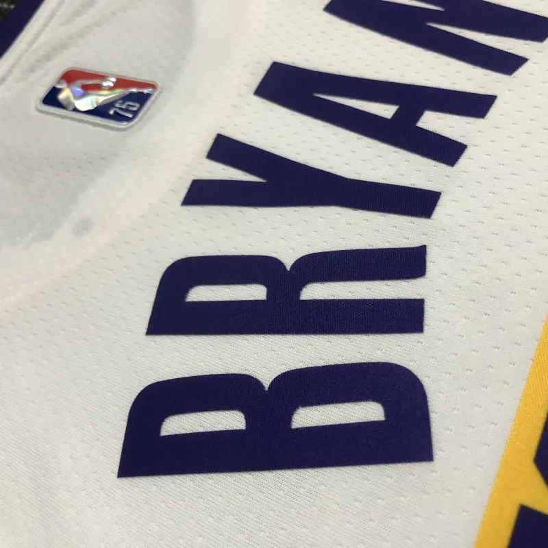 Maillot homme blanc Kobe Bryant #24 des Los Angeles Lakers pour le 75e anniversaire