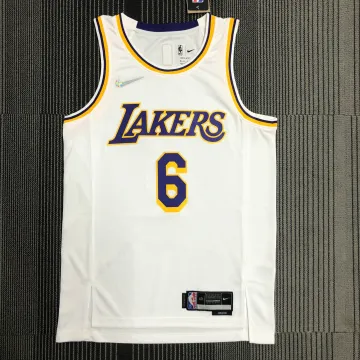 Los Angeles Lakers 75e verjaardag LeBron James #6 witte herenshirt