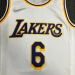 Los Angeles Lakers 75th Anniversary LeBron James #6 White Men’s Jersey