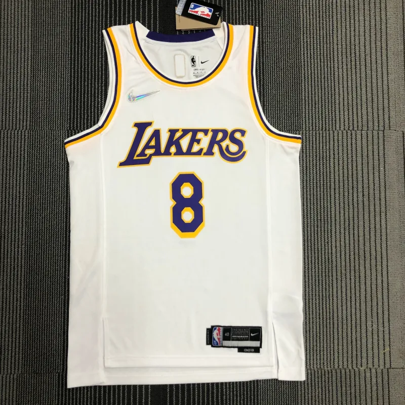 Maglia da uomo bianca dei Los Angeles Lakers 75th Anniversary Kobe Bryant #8