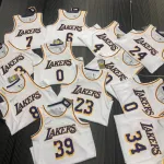 Maglia da uomo bianca dei Los Angeles Lakers 75th Anniversary Kobe Bryant #8