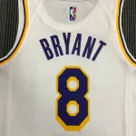 Maglia da uomo bianca dei Los Angeles Lakers 75th Anniversary Kobe Bryant #8