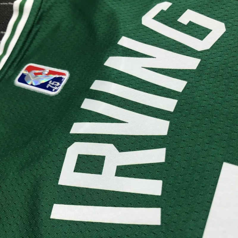 Camiseta de hombre verde «Kyrie Irving #11» del 75.º aniversario de los Boston Celtics