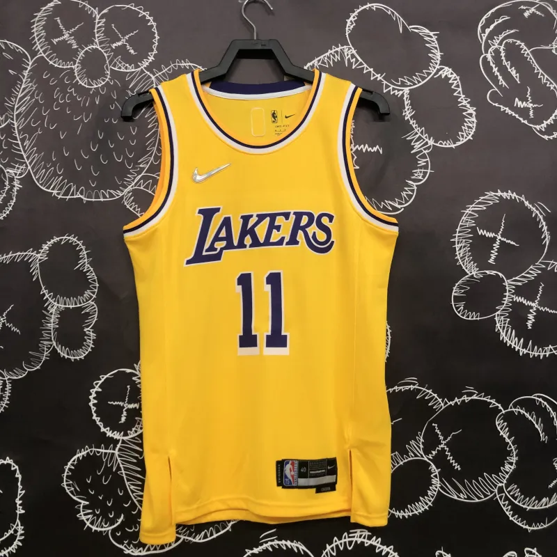 Los Angeles Lakers 75th Anniversary Kyrie Irving #11 Yellow Men’s Jersey