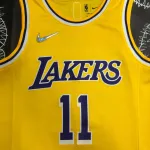 Los Angeles Lakers 75th Anniversary Kyrie Irving #11 Yellow Men’s Jersey