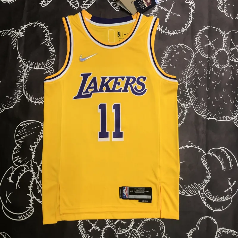 Los Angeles Lakers 75th Anniversary Kyrie Irving #11 Yellow Men’s Jersey