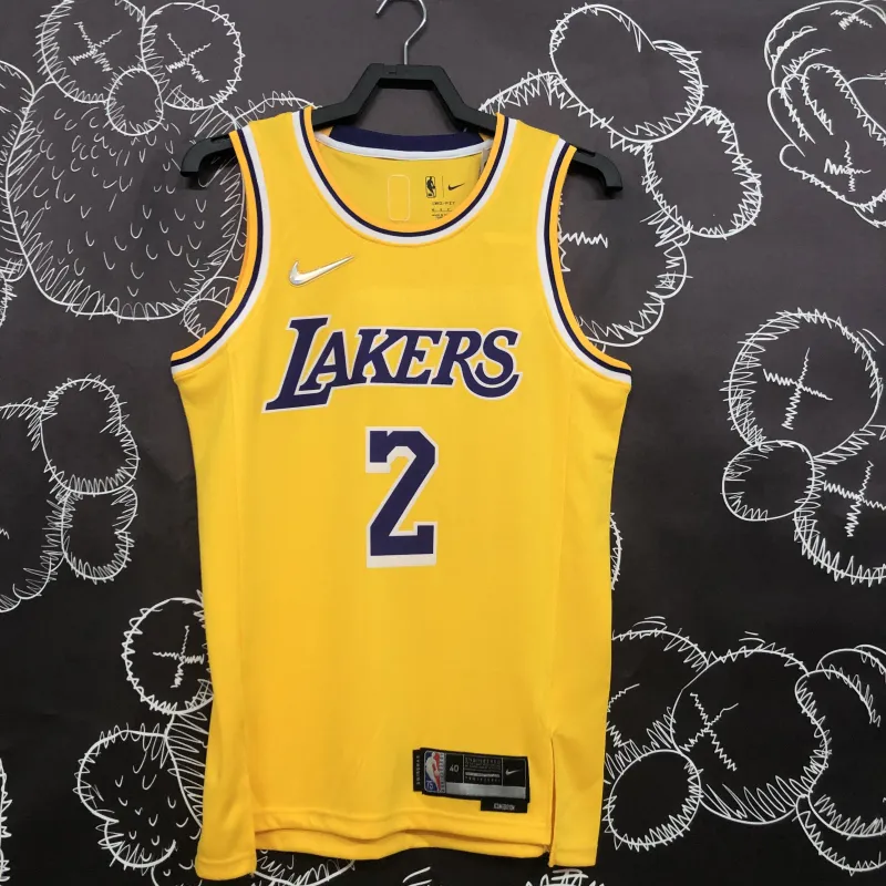 Los Angeles Lakers 75th Anniversary Kyrie Irving #2 Yellow Men’s Jersey