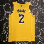 Los Angeles Lakers 75th Anniversary Kyrie Irving #2 Yellow Men’s Jersey