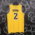 Los Angeles Lakers 75th Anniversary Kyrie Irving #2 Yellow Men’s Jersey
