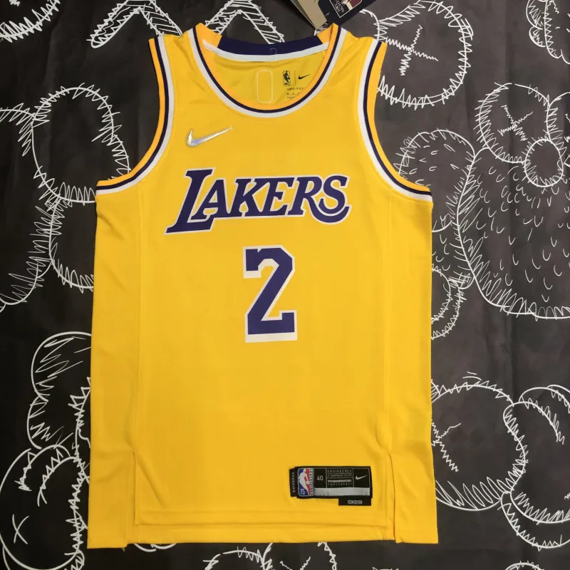 Los Angeles Lakers 75th Anniversary Kyrie Irving #2 Yellow Men’s Jersey