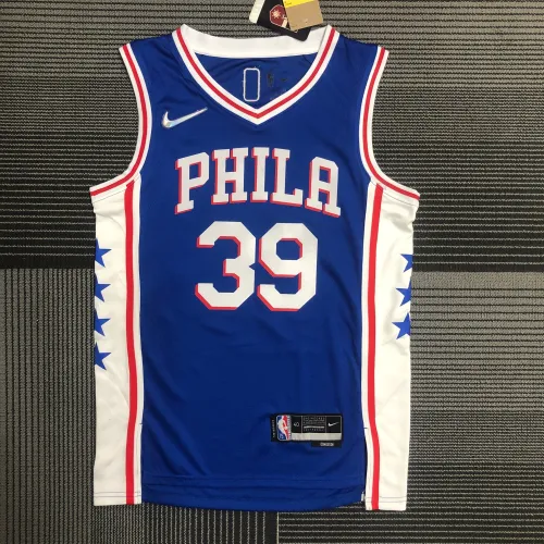 Maillot bleu pour homme « 75e anniversaire des Philadelphia 76ers » #39