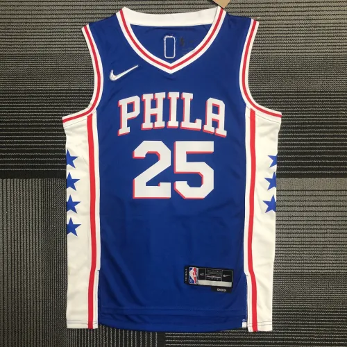Camiseta Philadelphia 76ers 75th Anniversary Azul #25, Hombre
