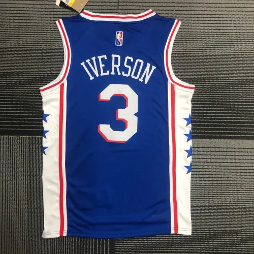 Philadelphia 76ers 75th Anniversary Blue Allen Iverson #3 Men’s Jersey