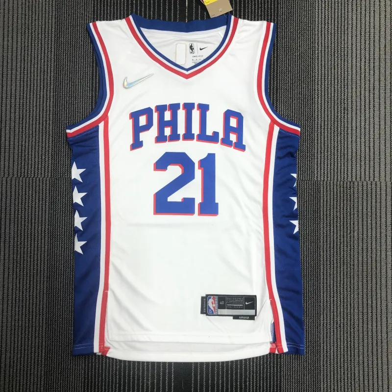 Philadelphia 76ers 75th Anniversary White Joel Embiid #21 Men’s Jersey