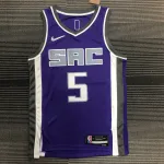 Camiseta de hombre Sacramento Kings Purple De'Aaron Fox #5 del 75.º aniversario Jersey de hombre del 75º aniversario de los Sacramento Kings Purple De'Aaron Fox #5