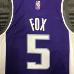 Jersey de hombre del 75º aniversario de los Sacramento Kings Purple De'Aaron Fox #5