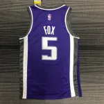 Jersey de hombre del 75º aniversario de los Sacramento Kings Purple De'Aaron Fox #5