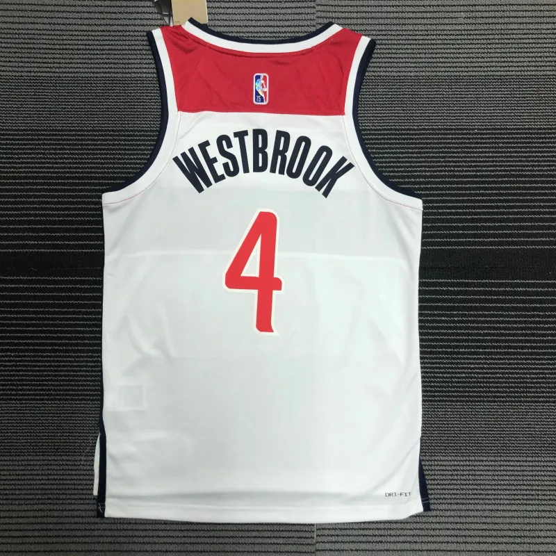 75th Anniversary Washington Wizards White Russell Westbrook #4 Men's Jersey