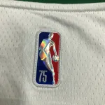 Miseta de hombre 75th Anniversary Jayson Tatum #0 White de los Boston Celtics