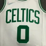 Miseta de hombre 75th Anniversary Jayson Tatum #0 White de los Boston Celtics