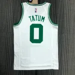 Miseta de hombre 75th Anniversary Jayson Tatum #0 White de los Boston Celtics
