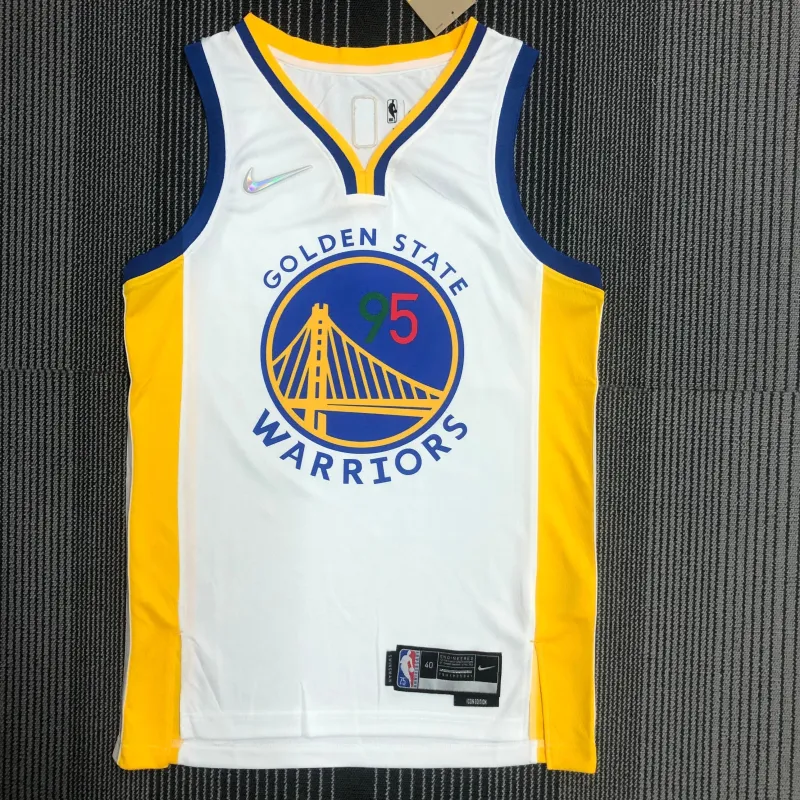 Camiseta de los Golden State Warriors 75th Anniversary White #95 para hombre