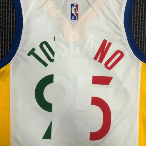 Golden State Warriors 75. Jahrestag weiß #95 Männer Trikot