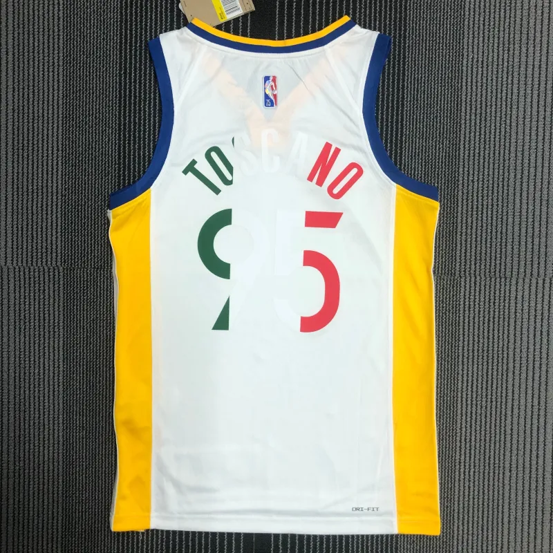Camiseta de los Golden State Warriors 75th Anniversary White #95 para hombre