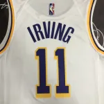 Camiseta de hombre blanca Kyrie Irving #11 del 75.º aniversario de Los Angeles Lakers