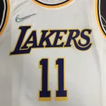 Camiseta de hombre blanca Kyrie Irving #11 del 75.º aniversario de Los Angeles Lakers