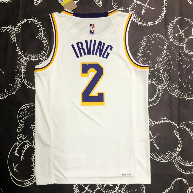 Los Angeles Lakers 75th Anniversary Kyrie Irving #2 White Men’s Jersey