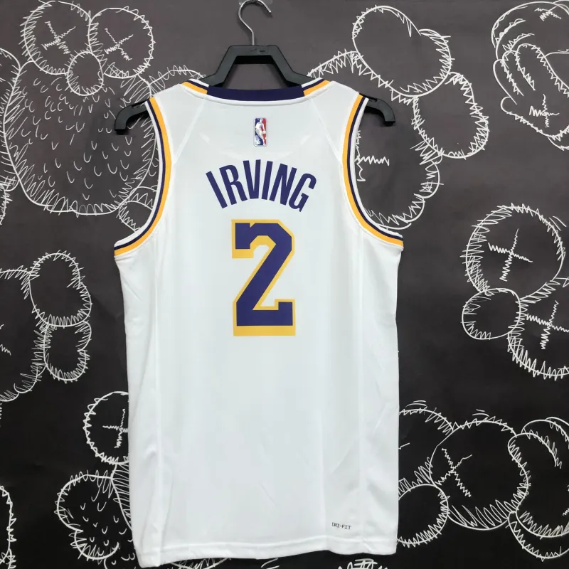 Los Angeles Lakers 75th Anniversary Kyrie Irving #2 White Men’s Jersey
