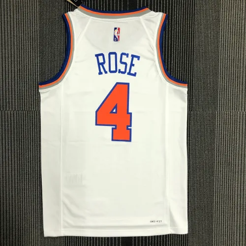 Camisola Derrick Rose #4 branca dos New York Knicks | Camisola Swingman da NBA