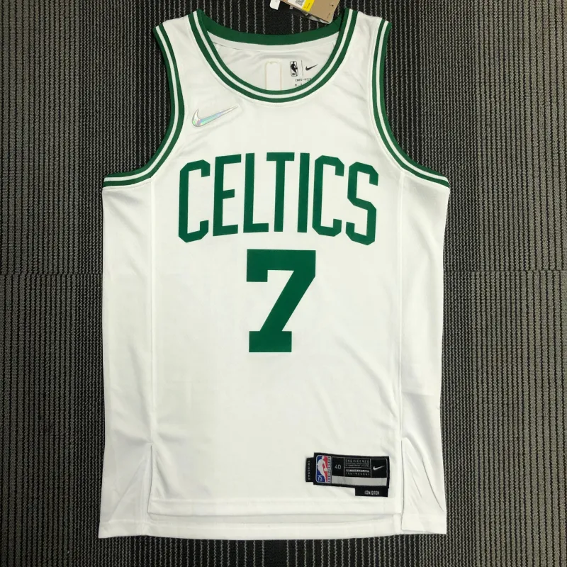 Boston Celtics 75th Anniversary Jaylen Brown #7 White Men’s Jersey