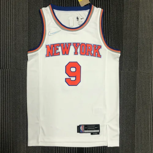 Maglia New York Knicks Bianco #9 | Maglia NBA Swingman