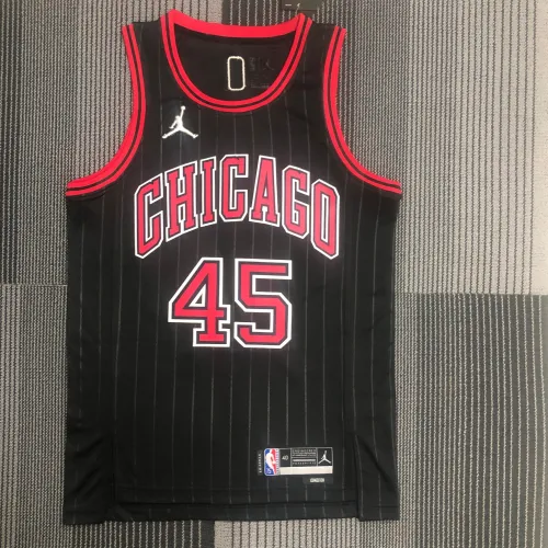 Camisola de homem #45 do 75º aniversário dos Chicago Bulls Michael Jordan